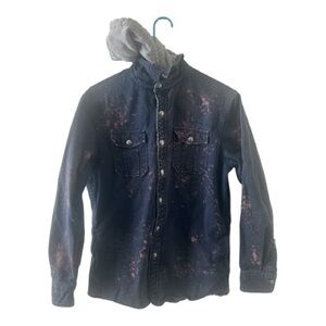 Custom Bleach Dyed Sonoma Sherpa Lined Denim Jacket Small